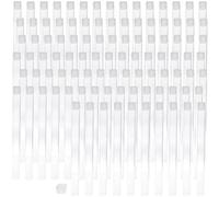 The Beadsmith Clear Plastic Tubes - 6 x .5 Inch Square Tubes - Flat Caps - Use for Beads, Bath Salts, Wedding & Party Favors, Home or Office Storage - Bag of 100