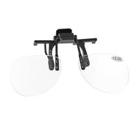 The Beadsmith Clip-On Magnifying Glasses - Flip-Up Lenses for Eyeglasses, +2.00 Strength, 3.75” Wide