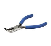 The Beadsmith Color-ID Bent Chain Nose Plier - 5 inches (127mm) - Blue Comfort Grip Handle - Polished Steel Head and Double-Leaf Spring - Tool for Jewelry Making