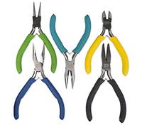 The Beadsmith Color-ID Pliers - Color Coded Set - 5 Inches, 5 Piece Kit: Chain Nose, Round Nose, Flat Nose, Bent Chain Nose & Side Cutter - Tools for Jewelry Making