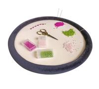 The Beadsmith Craft Bumper - Basic Elements - Round Shape, 12” Diameter, 1” Bumper Border, Sturdy Design Tray with Raised Edge, Excellent for Beading, Jewelry Making & DIY Hobbies