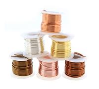 The Beadsmith Craft Wire Assortment - Tarnish-Resistant Copper Wire for Jewelry Making, 6-Pack, 0.75-Inch Mini Spools, 3 Yd Each, 20-Gauge, Assorted Colors, Medium Temper
