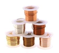 The Beadsmith Craft Wire Assortment - Tarnish-Resistant Copper Wire for Jewelry Making, 6-Pack, 0.75-Inch Mini Spools, 6 Yd Each, 24-Gauge, Assorted Colors, Medium Temper