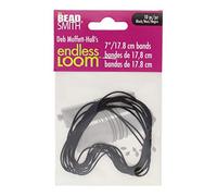 The Beadsmith Deb Moffett-Hall's Endless Loom Bands, 7 Inches Diameter, Pack of 10 Pieces, Black Color, Use with The Endless Loom