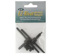 The Beadsmith EZ Rivet Piercing & Flaring Kit - Includes 3/32" T-bar screws and Flat & Domed Bases for Piercing & Flaring - Domed Base for Use with Rings - Flat Base for Sheet Metal Up to 18 Gauge