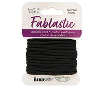 The Beadsmith Fablastic 3mm Diameter, Round Stretch Cord, Black Color, 5 Yards Spool