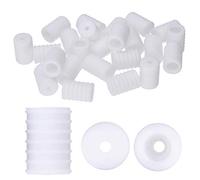 The Beadsmith Fablastic Cord Locks, 7x10mm Cylinder, White Color, Silicone Locks, 48 Pieces, for Elastic Cord Rope Adjuster Non-Slip Stopper