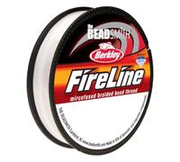 The Beadsmith Fireline by Berkley - Micro-Fused Braided Thread - 6lb. Test, 006”/.15mm Diameter, 50 Yard Spool, Crystal Color - Super Strong Stringing Material for Jewelry Making and Bead Weaving