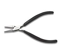 The Beadsmith Flat Nose Pliers, 4.5 inches (115mm) with Polished Steel Head, Black PVC Comfort Grip Handle Without a Spring, Tool