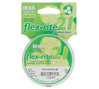 The Beadsmith Flex-Rite 21 Strand Nylon Coated, Stainless-Steel Beading Wire, Jewelry Making Supply (.012 Dia, Clear - 30 Ft)