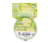 The Beadsmith Flex-Rite 21 Strand Nylon Coated, Stainless-Steel Beading Wire, Jewelry Making Supply (.014 Dia, Clear - 30 Ft)