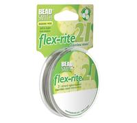 The Beadsmith Flex-Rite 21 Strand Nylon Coated, Stainless-Steel Beading Wire, Jewelry Making Supply (.02 Dia, Clear - 100 Ft)