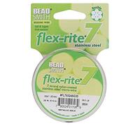 The Beadsmith Flex-Rite 7-Strand Stainless Steel Beading Wire, 0.024 Inch, 30 Feet, Silver, Pearl/Nylon, FLEX-7-STRANDS