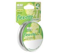 The Beadsmith Flex-Rite Beading Wire - 21-Strand Nylon-Coated Stainless-Steel Wire, 0.020" (0.50 mm) Dia, Clear, 30 ft Spool, Durable Necklace & Bracelet String, for Jewelry Making Supplies