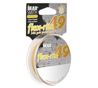 The Beadsmith Flex-Rite Beading Wire - 49-Strand Nylon-Coated Stainless-Steel Wire, 0.014" (0.35 mm) Dia, 24k Gold-Plated, 10 ft Spool, Durable Necklace & Bracelet String, For Jewelry Making Supplies