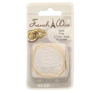 The Beadsmith French Wire - New Gold Color - Size Fine (.7mm Diameter) - 16 Inches, Bullion, Gimp - Use to Conceal Beading Wire Next to Crimps and Clasps