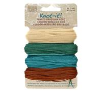 The Beadsmith Knot It Waxed Polyester Cord - Beach N’ Sea - 0.7mm Diameter - 4 Cords, 15 Yards Each - Make Jewelry, Macrame, Friendship Bracelets and DIY Crafts