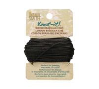 The Beadsmith Knot It Waxed Polyester Cord - Black Color - 1mm Diameter - Light Wax, 15 Yards Per Card - Make Jewelry, Macrame, Friendship Bracelets and DIY Crafts