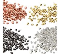 The Beadsmith Magical Tube Crimp Beads, 2 x 2mm, Assorted Colors, 500 Pieces, Uniform Cylindrical Shape, No Sharp Edges, Designed to Secure The Ends of Jewelry Stringing Wires and Cables