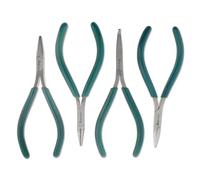 The Beadsmith Micro-Fine 4-Piece Plier Set with Storage Case - 5" Chain Nose, Round Nose, Flat Nose & Bent Nose Pliers, Precision Jewelry-Making Tools for Beading & Wirework