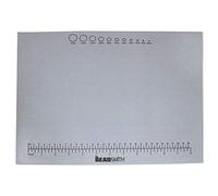 The Beadsmith Non-Slip Treasure Mat - 11 x 14 inches, Non-Slip Rubber Base with Soft Padded Surface, Laser Printed Measurements in inches and Centimeters, Clear Bag Hangable Put Up