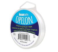The Beadsmith Opelon Beading Cord - stretch jewelry fiber - White, 0.7mm diameter, 25 meter