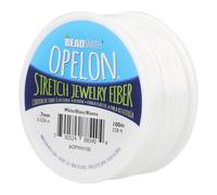 The Beadsmith OPWH100 0.7-Millimeter Opelon Elastic White Beading Cord, Jewelry Supplies (100 Meters)
