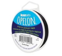 The Beadsmith Opelon Stretch Cord - Elastic Beading Fiber, Black, 0.7 mm Diameter, 5 Meters (16.4 ft) Spool