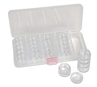 The Beadsmith Personality Case, Clear Plastic Bead Storage Case with 25 Removable and Stackable Jars, includes 5 screw top lids, Organizer Storage for Beads, Snap Lock Case for Jewelry and Crafts