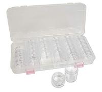 The Beadsmith Personality Case, Clear Plastic Bead Storage Case with 28 Removable and Stackable Jars, Includes 6 Screw top lids, Organizer Storage for Beads, Snap Lock Case for Jewelry and Crafts