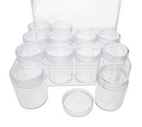 The Beadsmith Personality Case - Clear Storage Organizer Box, 6.25 x 4.75 x 2.1 inches - Includes 12 Small Containers with lids - 1.5 x 2 inches, Bead Holder
