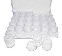 The Beadsmith Personality Case - Clear Storage Organizer Box, 6.4 x 5.4 x 1.25 inches - Includes 30 Small Containers with lids - 1 x 1.1 inches, Bead Holder