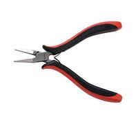 The Beadsmith Platinum Series German Flat Nose Pliers, 4.75 inches (120mm) with Polished Steel Head, red and Black Ergonomic Comfort Grip Handle and Double-Leaf Spring, Tool for Jewelry Making