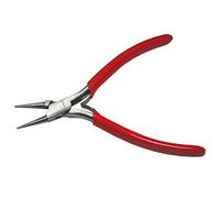 The Beadsmith Platinum Series German Round Nose Pliers, 4.75 inches (120mm) with Polished Steel Head, red PVC Comfort Grip Handle and Double-Leaf Spring, Tool for Jewelry Making