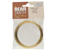 The Beadsmith Professional German Jewelry Wire - 0.5mm Dia, 24 Gauge, 12 Meter Coil - Brass - Beading Wire for Jewelry Making, Wire Wrapping, Sculpting, Floral, Modeling & More