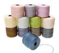 The Beadsmith S-Lon Bead Cord - .5 mm Twisted Nylon Cord for Stringing, 12-Pack, Neutrals Mix, TEX210, 77 Yards per Spool