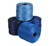 The Beadsmith S-Lon Bead Cord - .5 mm Twisted Nylon Cord for Stringing, 4-Pack, Blue Tones Mix, TEX210, 77 Yards per Spool