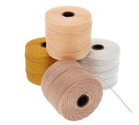The Beadsmith S-Lon Bead Cord - .5 mm Twisted Nylon Cord for Stringing, 4-Pack, Honey Butter Mix, TEX210, 77 Yards per Spool