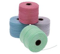 The Beadsmith S-Lon Bead Cord - .5 mm Twisted Nylon Cord for Stringing, 4-Pack, Pastels Mix, TEX210, 77 Yards per Spool