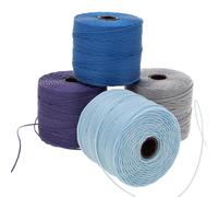 The Beadsmith S-Lon Bead Cord - .5 mm Twisted Nylon Cord for Stringing, 4-Pack, Serenity Mix, TEX210, 77 Yards per Spool