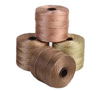 The Beadsmith S-Lon Bead Cord - .5 mm Twisted Nylon Cord for Stringing, 4-Pack, Warm Neutrals Mix, TEX210, 77 Yards per Spool