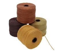 The Beadsmith S-Lon Bead Cord - .5 mm Twisted Nylon Cord for Stringing, 4-Pack, Wheatberry Mix, TEX210, 77 Yards per Spool