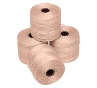 The Beadsmith S-Lon Bead Cord - .5 mm Twisted Nylon Cord for Stringing, 4 Spools, Natural Color, TEX210, 77 Yards per Spool