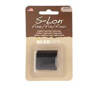 The Beadsmith S-Lon Fine Nylon Cord - Black Color - TEX135, .4mm Diameter, 118 Yards Spools - For Stringing Beading Crochet, Micro-Macrame Jewelry & Kumihimo Projects