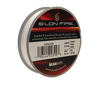 The Beadsmith S-Lon Fire - Braided and Fused Bead Thread - 4lb. Test, .005”/.12mm Diameter, 50 Yard Spool, Crystal Clear Color - Super Strong Stringing Material for Jewelry Making and Bead Weaving