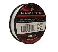 The Beadsmith S-Lon Fire - Braided and Fused Bead Thread - 8lb. Test, .007”/.17mm Diameter, 50 Yard Spool, Crystal Clear Color - Super Strong Stringing Material for Jewelry Making and Bead Weaving