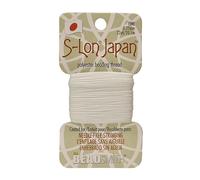 The Beadsmith S-Lon Japan - Fine Polyester Thread - White Color, 0.25mm Diameter, 22 Yards per Card - Needle-Free, Easy to Thread Beads - Ideal for Knotted Jewelry, Pearls and DIY Crafts