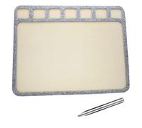 The Beadsmith Seed Bead Treasure Mat - 14” x 11” - Soft Surface, 7 Compartments, Raised Border - Includes 6” Scoop EEZ - Great for Seed Bead Projects, Beading, Jewelry Making and DIY Hobbies