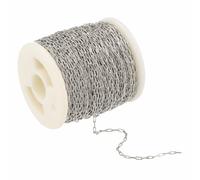 The Beadsmith Stainless Steel Bead Silver Chain Spool | 8 Meters (8.7 yd), 0.8 x 0.25 mm Silver-Colored Soldered Links for Floating Bead Jewelry, Fits 11/0 Seed Beads