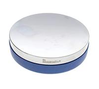 The Beadsmith Steel Bench Block - Metal Elements - Chrome Plated Mirror Finish - Soft Plastic Base to Reduce Noise & Rebound Force - Metal Bench Block for Jewelry & Stamping - 3” Diameter, 3/4” high
